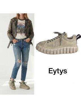 Eytys Odessa Women Platform Sneakers | Beige Suede US 6
